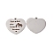 Non-Tarnish 201 Stainless Steel Pendants, Heart with Word Charm, Laser Cut, Stainless Steel Color, 22.5x24.5x1.5mm, Hole: 1.6mm