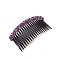 Plastic Hair Combs, with Rhinestone, Fuchsia, 105mm