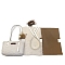 DIY Shoulder Bag Making Kits, including Imitation Leather & Cloth Fabrics, White, 170x260x80mm