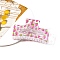 Rectangle Printed Plastic Claw Hair Clips, Hair Accessories for Women & Girls, Grape, 45x85x40mm