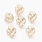 Brass Ear Stud Findings, Nickel Free, Real 18K Gold Plated, Flower, 19x17mm, Pin: 0.5mm