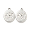 Non-Tarnish 304 Stainless Steel Charms, Oval with Paw Print Charms, Stainless Steel Color, 14x10x1.4mm, Hole: 1.4mm