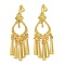 Bohemia Zinc Alloy Clip-on Earrings, Chandelier Earrings for Women, Golden, 80x24mm