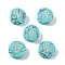 Synthetic Turquoise Beads, with Golden Tone Brass Slices, Flat Round with Letter, Letter N, 15x5.5mm, Hole: 1.4mm