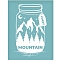 Self-Adhesive Silk Screen Printing Stencil, for Painting on Wood, DIY Decoration T-Shirt Fabric, Bottle with Mountain, Slate Blue, 19.5x14cm