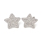 Non-Tarnish 304 Stainless Steel Stud Earrings for Women, Star, 21x22mm