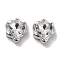 Rack Plating Alloy Rhinestone Charms, Lead Free & Cadmium Free & Nickel Free, Heart, Crystal, Platinum, 13.5x11x5mm, Hole: 1.2mm