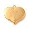 Ion Plating(IP) 304 Stainless Steel Pendants, Heart Charm, Golden, 16x17x2.5mm, Hole: 1.2mm