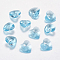 Faceted Glass Rhinestone Charms, Imitation Austrian Crystal, Heart, Aquamarine, 10x10x5mm, Hole: 1mm