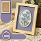 DIY Flower Pattern Photo Frame Stand Embroidery Kits, Including Photo Frame, Embroidery Cloth & Thread, Needle, Instruction Sheet, Cornflower Blue, 208x157mm