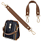 PU Leather Bag Handle, with Zinc Alloy Swivel Clasps, for Shoulder Bag Replacement Accessories, Saddle Brown, 28.5x2.35x0.25cm