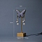 Velvet with Metal Earring Display Stand, Butterfly, Dark Gray, 14x6cm