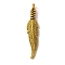 Tibetan Style Alloy Pendants, Feather, Antique Golden, 31.5x6.5x4mm, Hole: 2mm