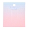 Gradient Color Rectangle Paper Hair Clip Display Cards with Hanging Hole, Pink, 8x7x0.04cm, Hole: 0.8cm