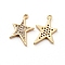 Brass Micro Pave Cubic Zirconia Pendants, Star, Clear, Nickel Free, Real 18K Gold Plated, 15x10x1.5mm, Hole: 1mm