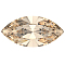 Preciosa&reg MAXIMA Crystal Fancy Stones, Czech Crystal, 435 14 615 Navette(Horse Eye), Dura Foiling, 00030 235 Honey, 10x5mm