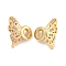 Brass Cubic Zirconia Beads, Long-Lasting Plated, Lead Free & Cadmium Free, Butterfly, Real 14K Gold Plated, 15x8x9mm, Hole: 3mm