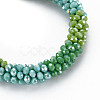Crochet Glass Beads Braided Stretch Bracelet BJEW-T016-08I-2