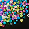 420Pcs 14 Style Transparent Spray Painted Crackle Glass Beads Strands CCG-TA0002-04-4