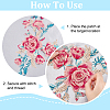 Peony Pattern Polyester Fabrics Computerized Embroidery Cloth Sew on Appliques PATC-WH0001-94-3