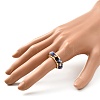Glass Chip Beads Cuff Ring for Teen Girl Women RJEW-JR00398-6