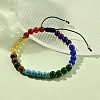 Natural & Synthetic Mixed Stone Round Braided Bead Bracelet BJEW-JB09861-2
