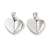 Brass Pave Natural Shell Peach Heart Charms KK-C051-21P-1