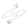 Rhodium Plated 925 Sterling Silver Micro Pave Clear Cubic Zirconia Necklaces NJEW-C058-01P-2