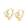 Clear Cubic Zirconia Crown Hinged Hoop Earrings for Women EJEW-P196-29G-1
