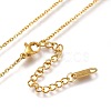 304 Stainless Steel Initial Pendant Necklaces NJEW-I240-06-4