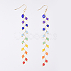 Dyed Natural Malaysia Jade Beads Dangle Earrings EJEW-JE03716-1