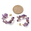 4 Pairs 4 Style Natural & Synthetic Mixed Gemstone Chips Beaded Ring Stud Earrings EJEW-TA00285-3