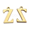 Ion Plating(IP) 304 Stainless Steel Alphabet Charms STAS-H122-Z-G-1