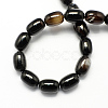 Barrel Shaped Gemstone Dyed Natural Black Agate Stone Beads Strands G-S114-07-2