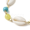 8mm Round Synthetic Turquoise & Natural Mashan Jade Braided Bead Bracelets BJEW-JB10376-3