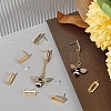 BENECREAT 16Pcs Brass Rectangle Stud Earring Findings KK-BC0008-51-5