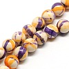 Dyed Round Synthetic Gemstone Ocean White Jade Beads Strands X-G-F085-10mm-04-1