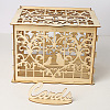 Rectangle Hollow Wood Wedding Card Box with Iron Lock HULI-PW0002-148C-1