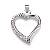 Tarnish Resistant 304 Stainless Steel Open Heart Pendants STAS-E466-02P-1