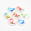 Printed Glass Flat Back Cabochons GGLA-Q056-012-10mm-1