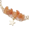 Natural Red Aventurine Chip Multi-Strand Bracelet Sets BJEW-JB10500-01-3