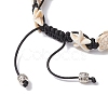 Synthetic Turquoise Starfish & Turtle Braided Bead Bracelet BJEW-TA00388-02-4