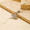 Shiny Bird Brass Micro Pave Clear Cubic Zirconia Pendant Necklaces IR0521-4