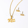 Elegant Vintage Stainless Steel Word Kiss Jewelry Set NI3963-1