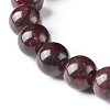 Natural Garnet & Lava Rock Round Beads Stretch Bracelets Set BJEW-JB06982-01-11