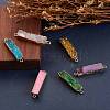 6Pcs 6 Colors Electroplated Natural Druzy Agate Links Connectors sgG-SZ0001-17-5