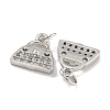 Rack Plating Brass Micro Pave Clear Cubic Zirconia Charms KK-U030-10P-2