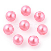 Spray Painted ABS Plastic Imitation Pearl Beads OACR-T015-05A-16-3