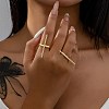 Pole Alloy Adjustable Rings Set for Women RJEW-G326-01G-1