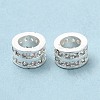 Rack Plating Brass Cubic Zirconia European Beads KK-R147-10S-3